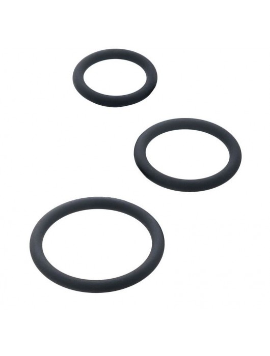 Набор из 3 чёрных эрекционных колец - ToyFa - в Кургане купить с доставкой