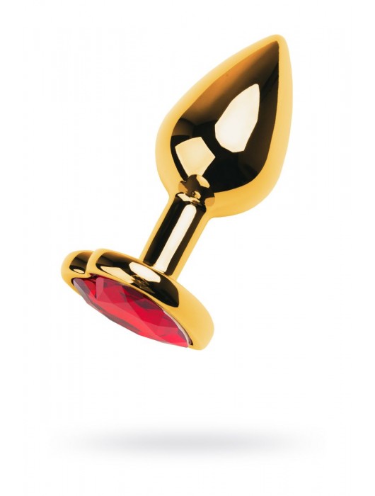 Золотистая анальная пробка с кристаллом-сердцем - 7,5 см. - ToyFa - купить с доставкой в Кургане
