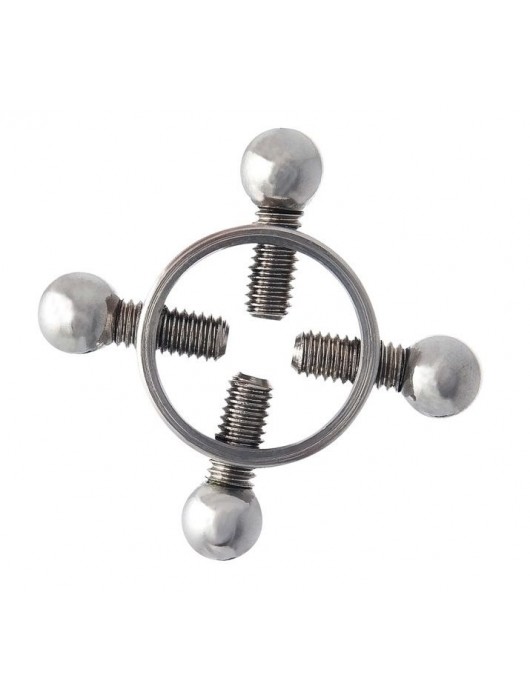 Серебристые зажимы для сосков на винтах - ToyFa - купить с доставкой в Кургане