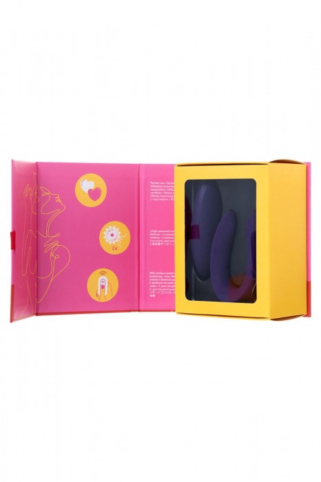 Фиолетовый вибратор для пар Partner Plus Remote с пультом ДУ - Satisfyer