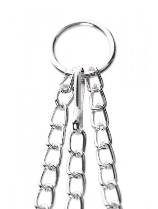 Серебристо-чёрные зажимы для сосков с кольцом для пениса TOYFA Metal - ToyFa - купить с доставкой в Кургане