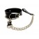 Черный ошейник с поводком из эко-кожи - БДСМ Арсенал - купить с доставкой в Кургане